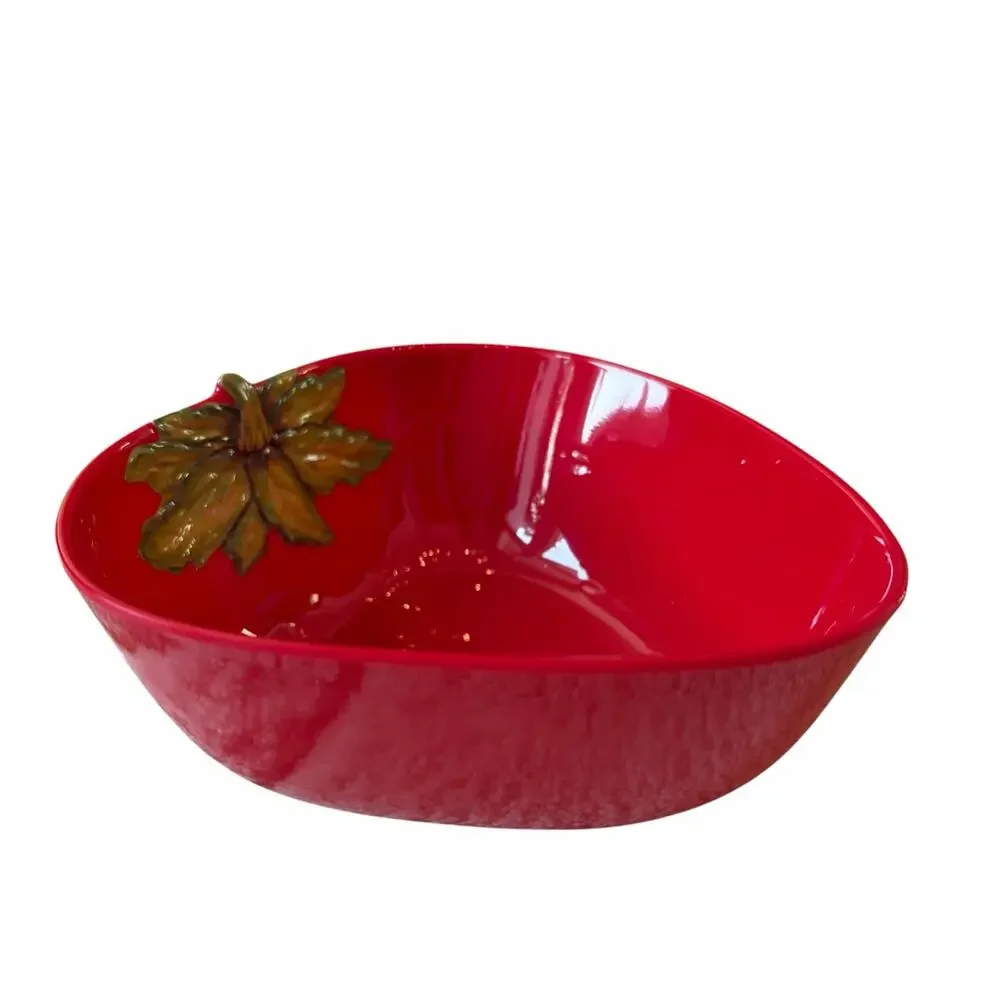 Soho House Strawberry Shaped Melamine Bowls 6in Set of 4 Indoor Outdoor NEW